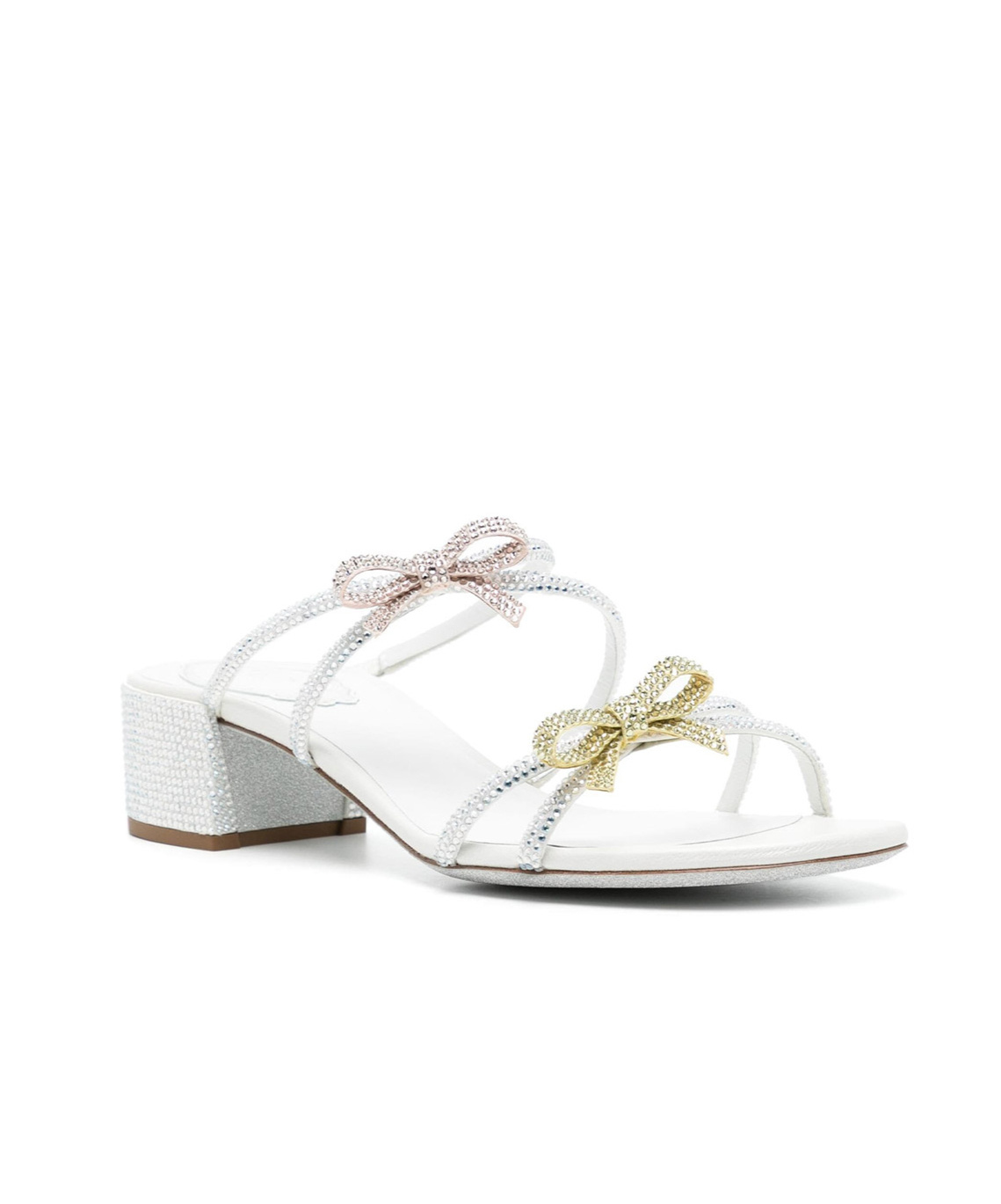 René Caovilla Caterina 40mm Bow-embellished Sandals In White