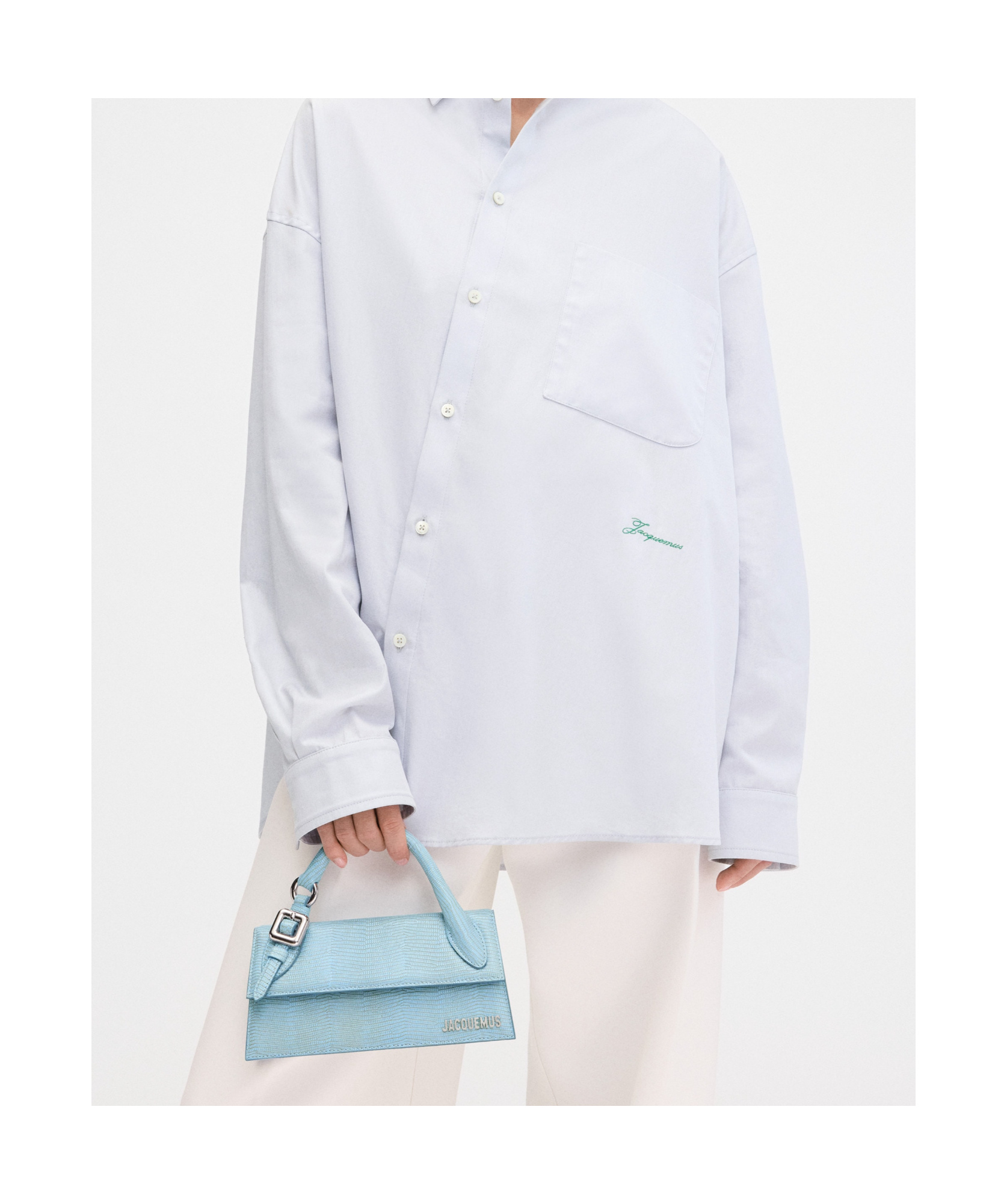 Jacquemus Long Signature Buckled Handbag In Blue