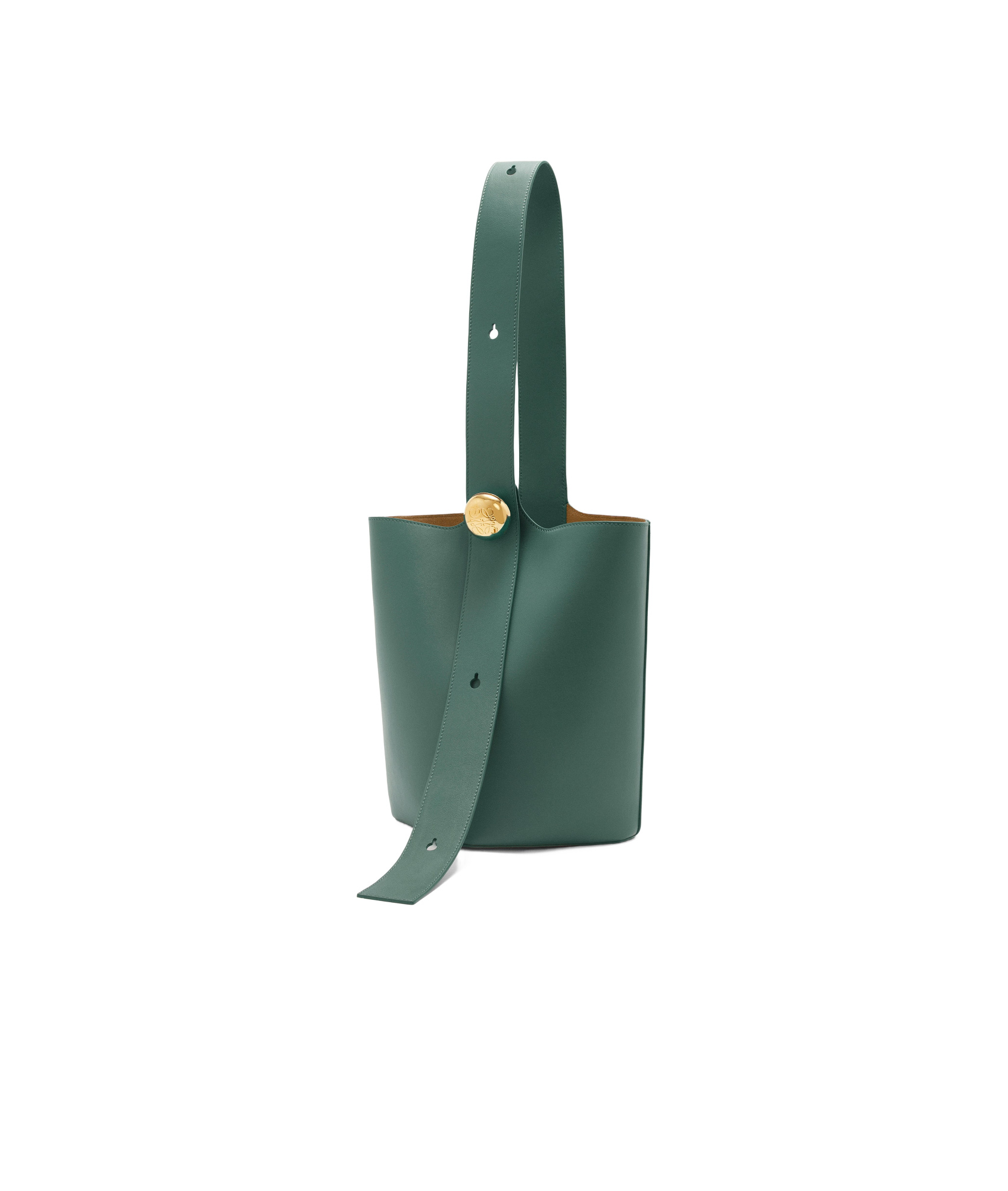 Loewe Mini Puzzle Leather Shoulder Bag In Green