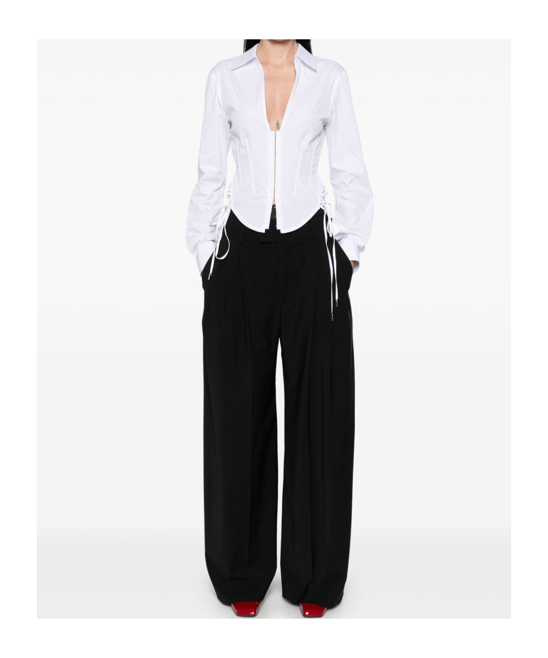 Mugler Tie-dye Detail Shirt In Gray