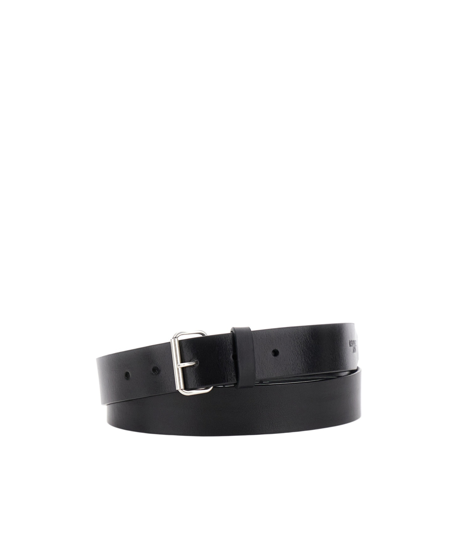 Dsquared2 D2 X Magliano Black Belt With Front Buckle Closure In Leather Man In Black