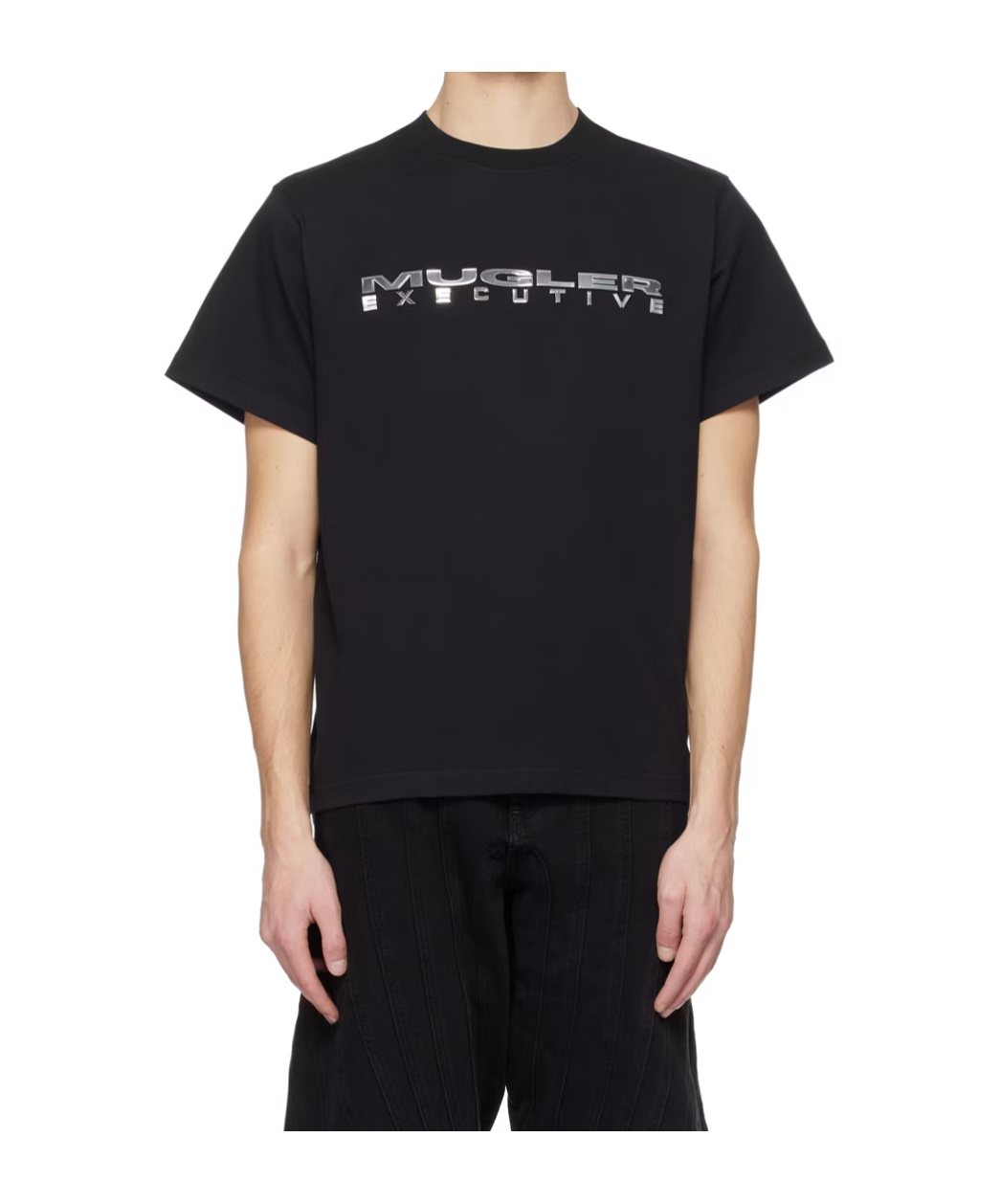Mugler Emblem Patch T-shirt In Black