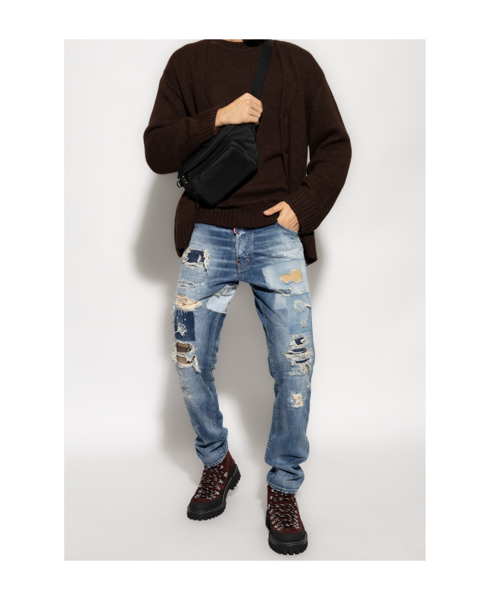 Dsquared2 Alpaca Wool Cardigan In Black