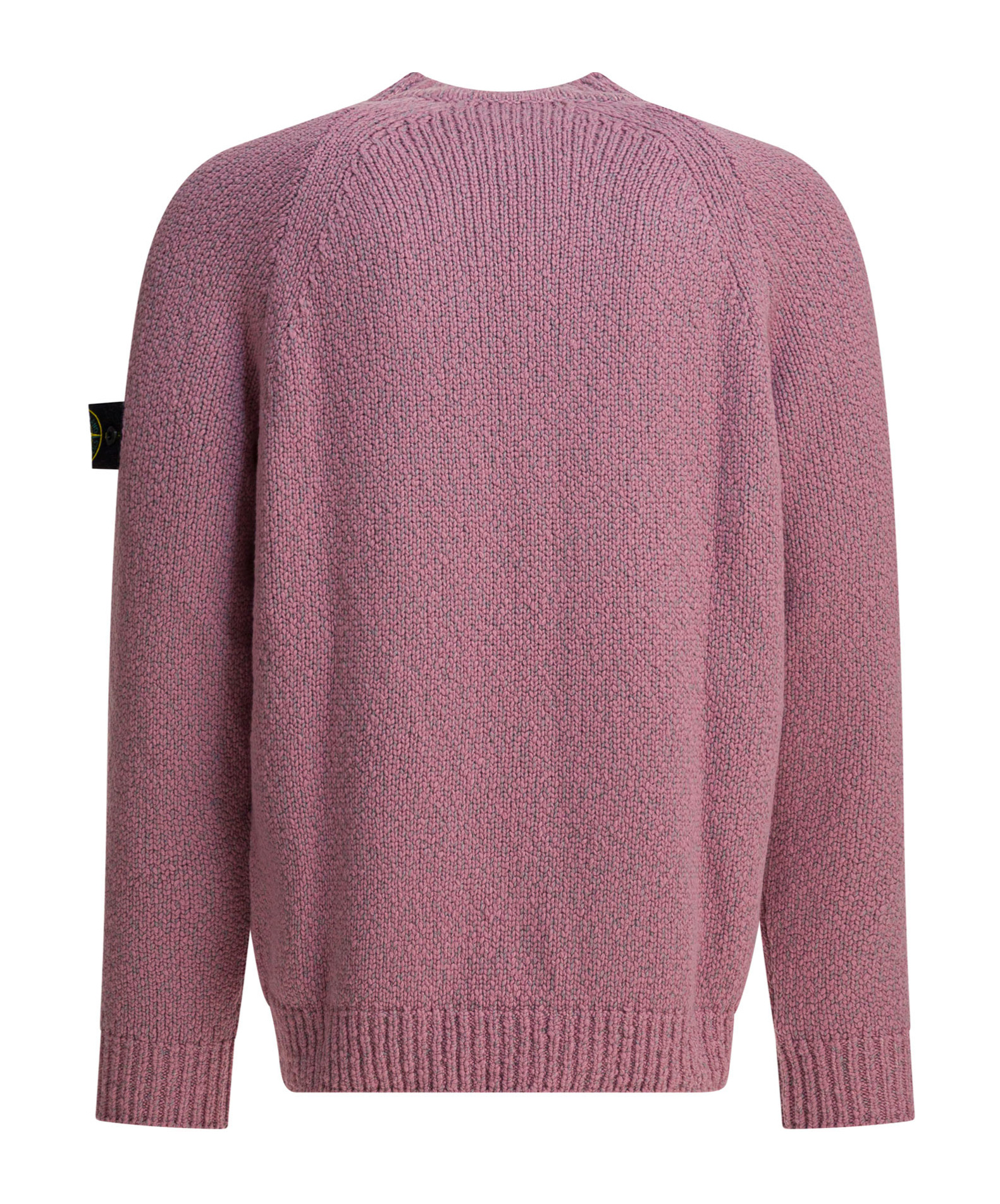 Stone Island Crewneck Sweater In Wool In Pink