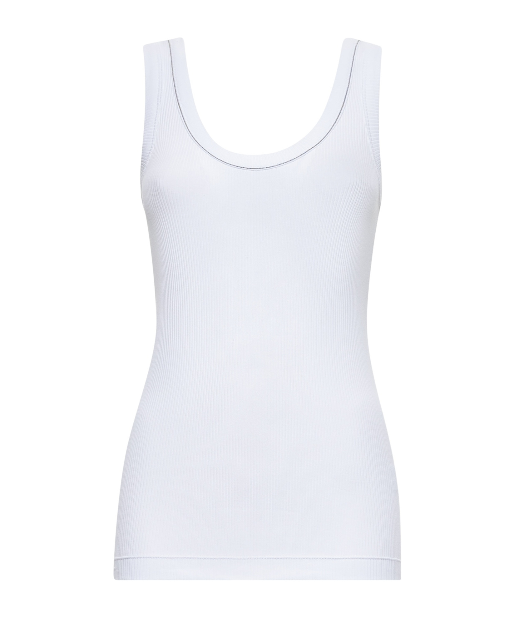 Brunello Cucinelli Crystal-detail Vest Top In White