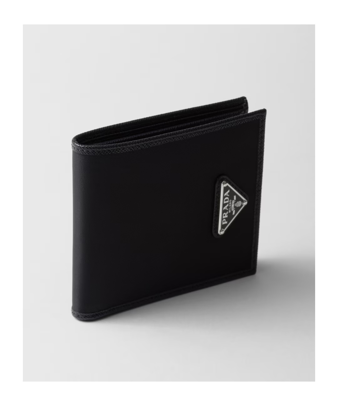 Prada Logo-plaque Bi-fold Wallet In Black