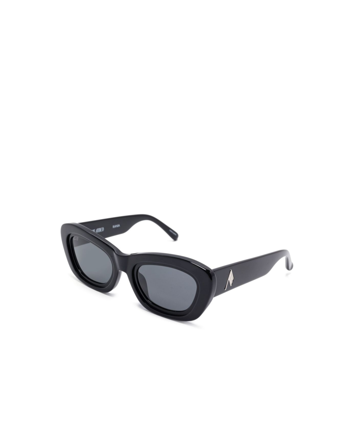 Attico Black Oval Sunglasses In Black