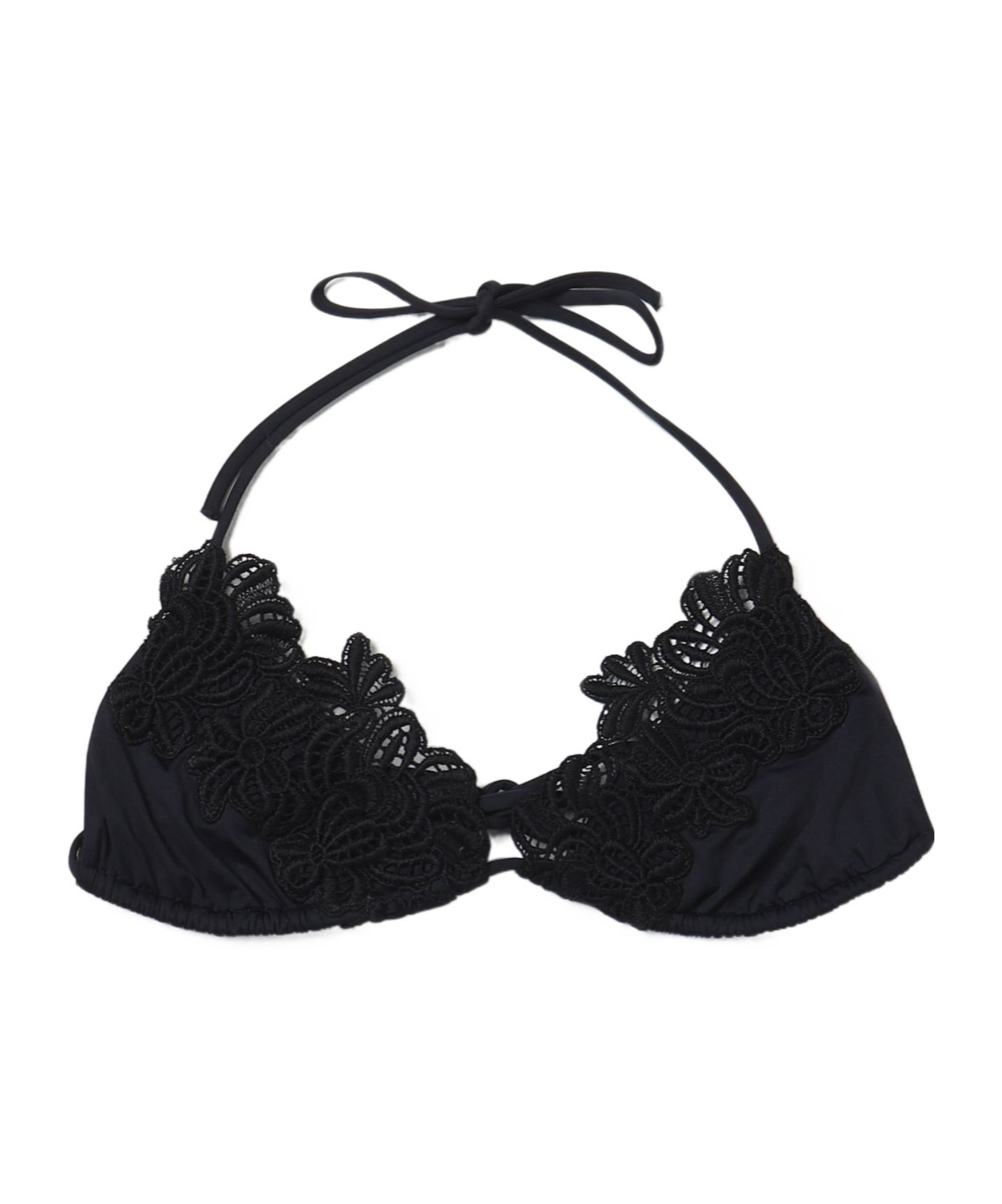 Ermanno Scervino Macramé-detailing Bikini Top In Black
