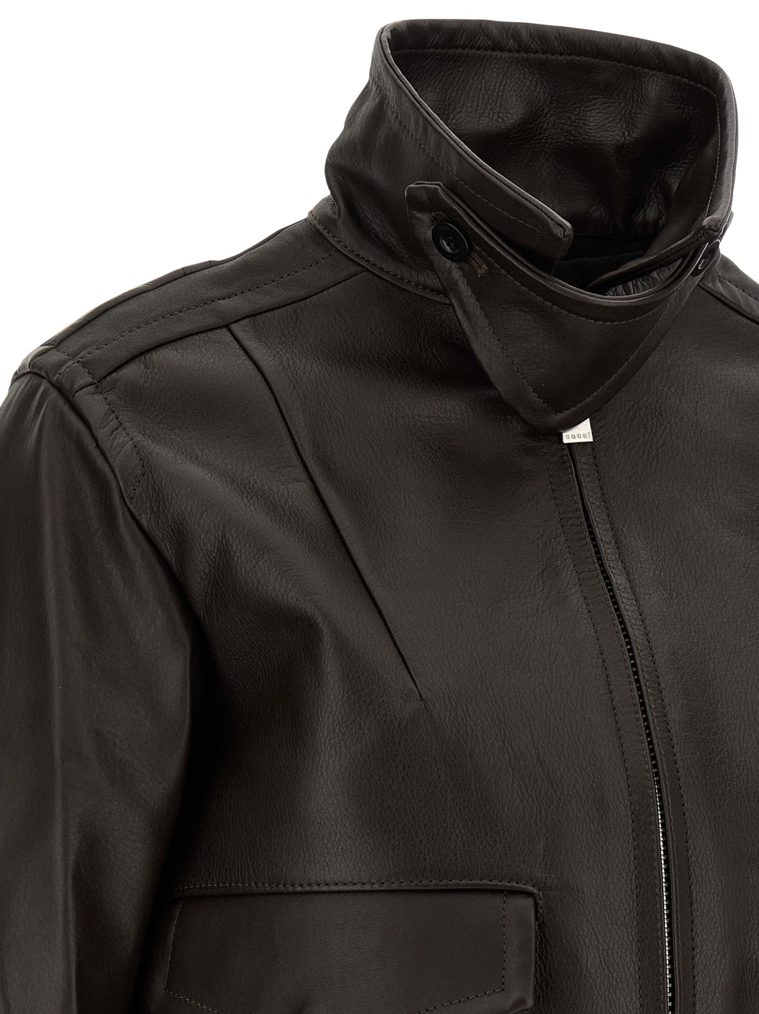 Sacai 2 In 1 Leather Jacket In Black