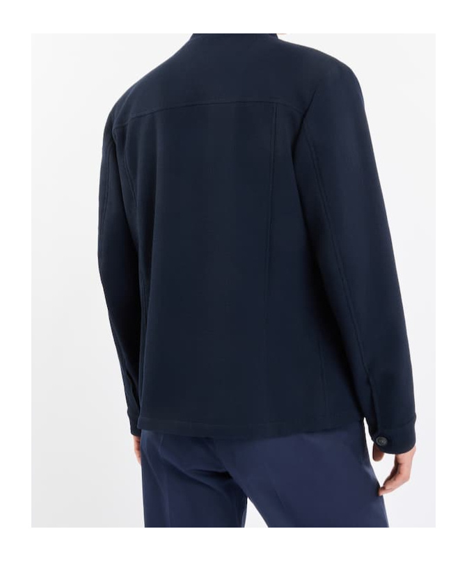 Fay Short Field Jacket In Stretch Wool And Cotton In Black
