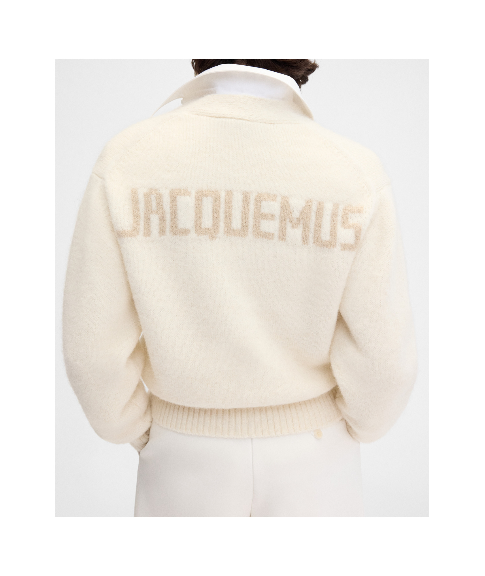 Jacquemus Long-sleeved Knitted Cardigan In White