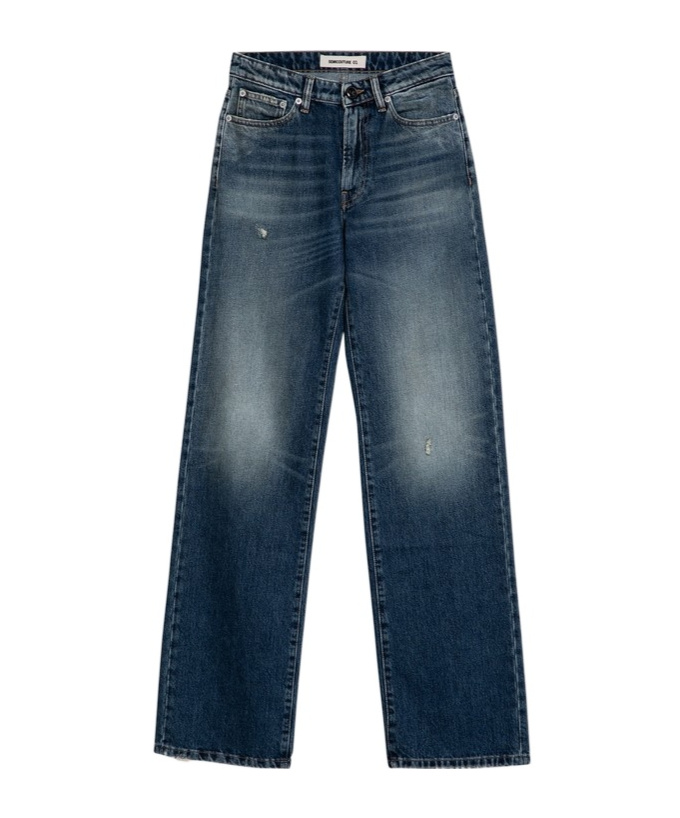 Semicouture Denim Trousers With Belt Loops In Blue