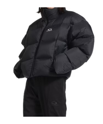 Balenciaga Logo Down Jacket In Black