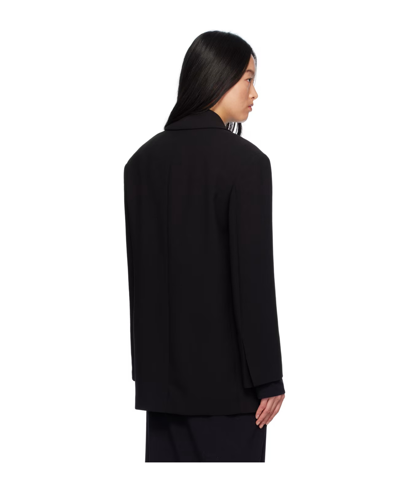 The Row Lapel Long-sleeved Suit Jacket In Black