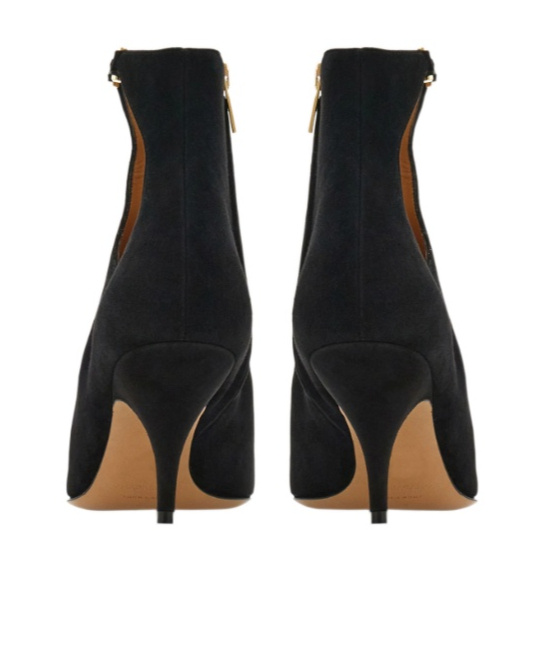 Ferragamo Agia 70 Cut-out Suede Ankle Boots In Black