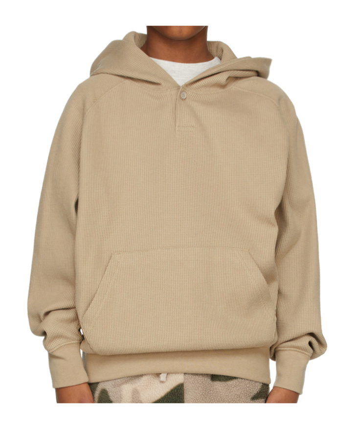 ESSENTIALS BUTTON-PLACKET DETAIL HOODIE