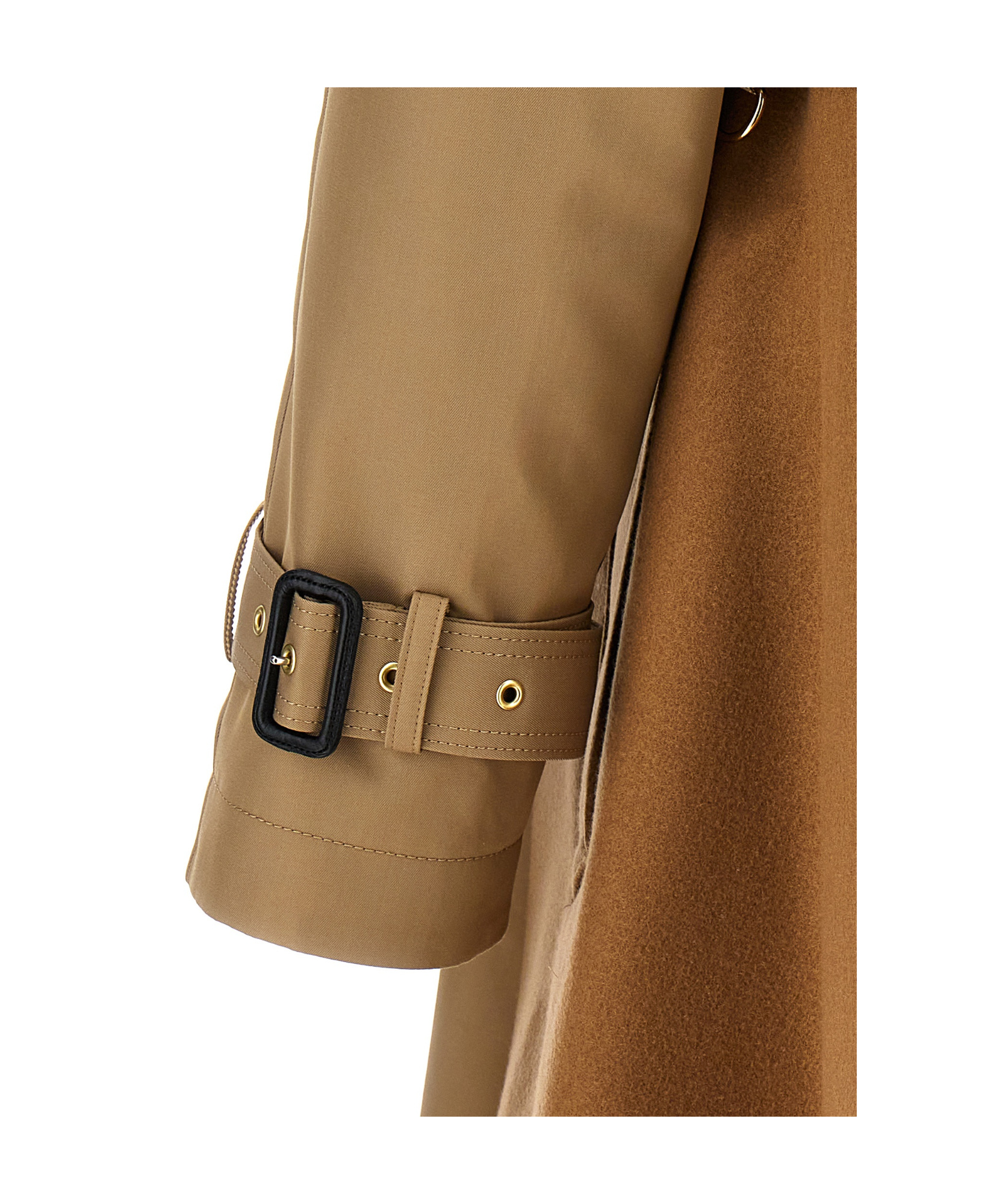 Shop Sacai Panelled Trench Coat In Brown