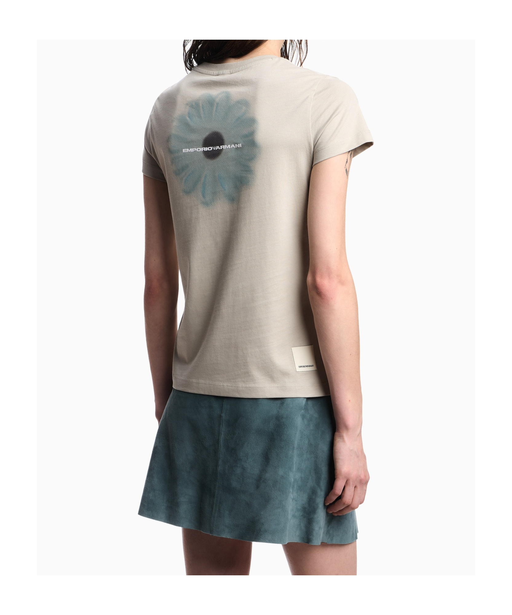Shop Emporio Armani Logo-print T-shirt In Grey Coffee Color
