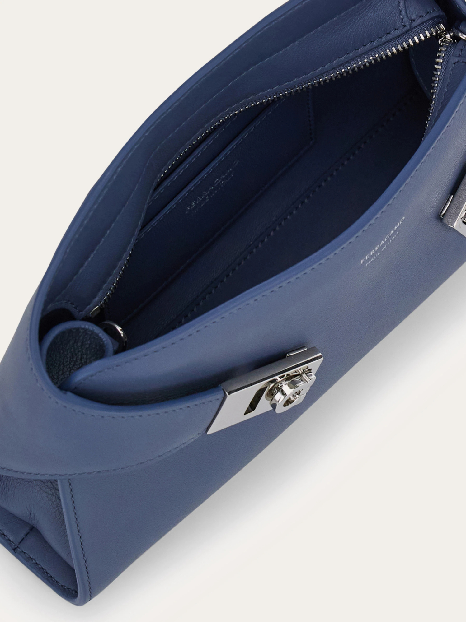 Ferragamo Mini Hug Logo-plaque Cross Body Bag In Blue