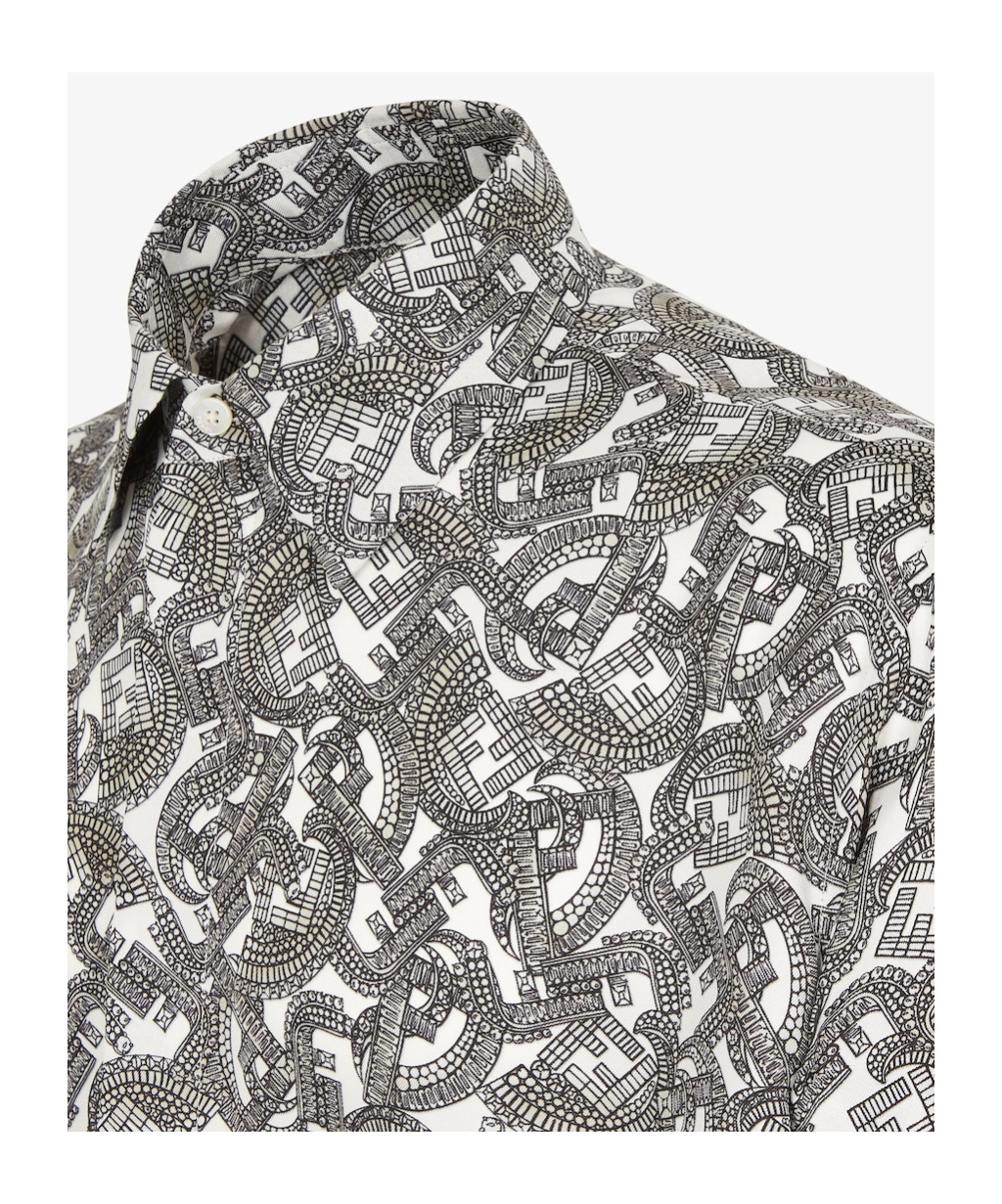 Fendi Long-sleeved Loose Shirt In Gray