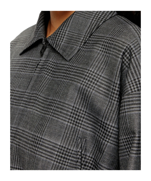 Diesel Checked Cropped Jacket In Gray