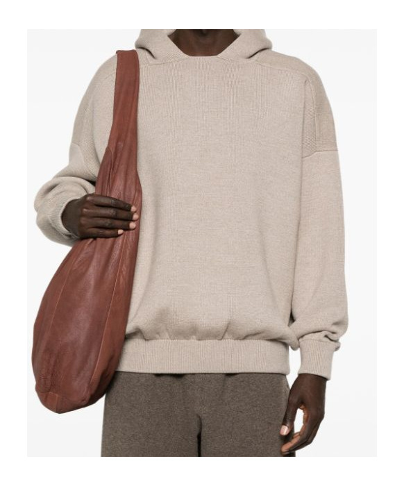 Fear Of God Virgin Wool Hooded Knit Sweater In Neutral