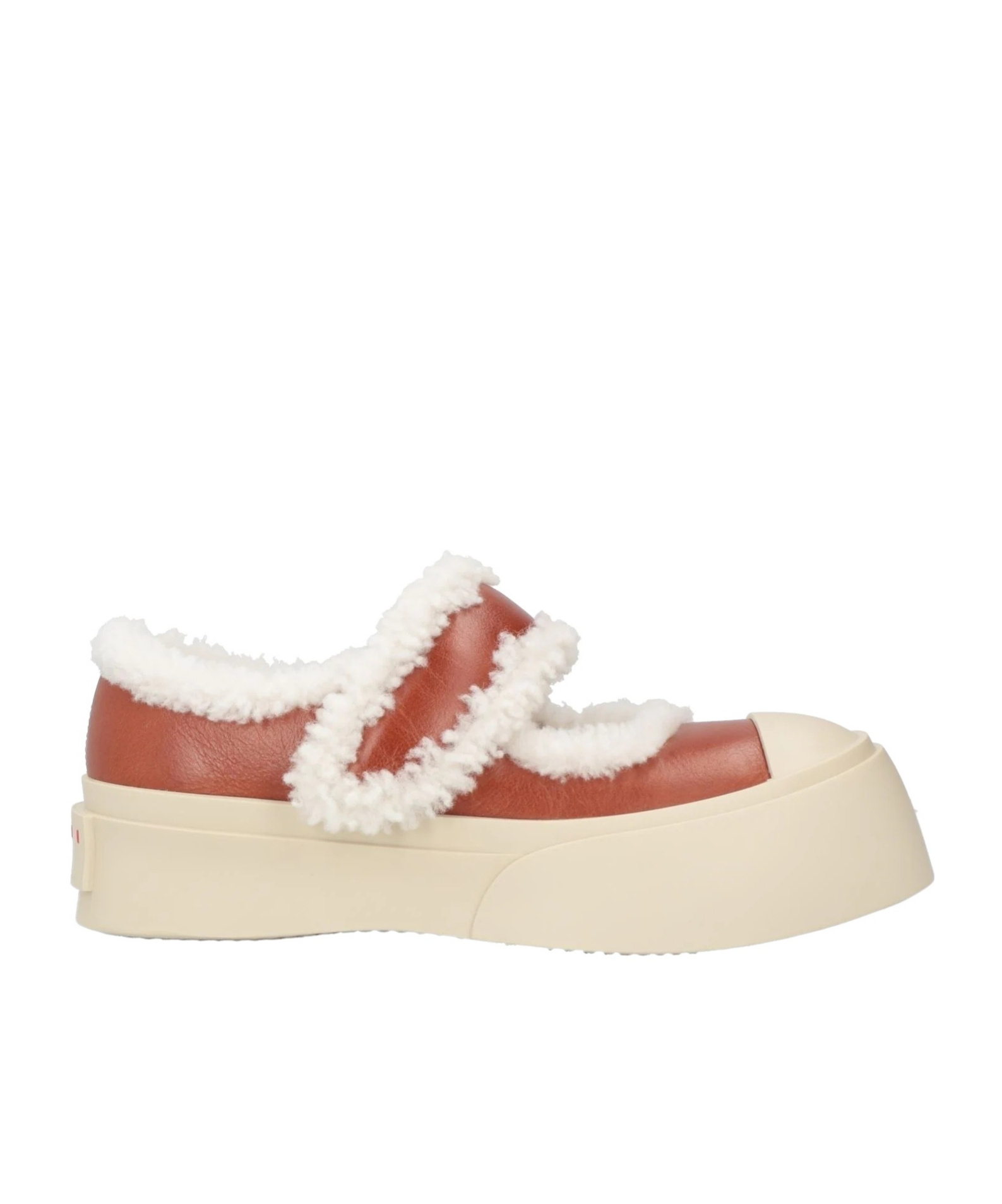 Marni Two Tone Mary Janes In Camel