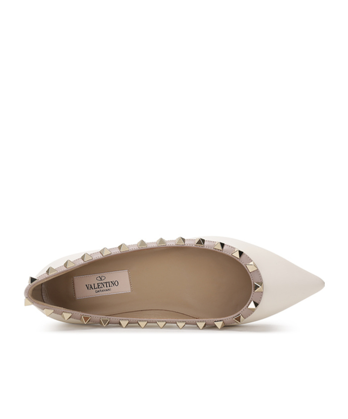 Valentino Rockstud Ballerinas In Nude