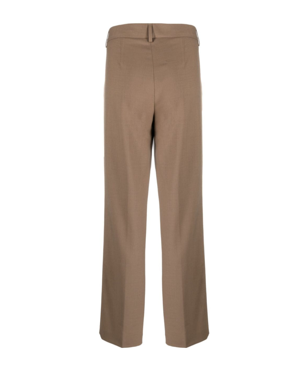 CLOSED STRAIGHT-LEG MID-RISE TROUSERS