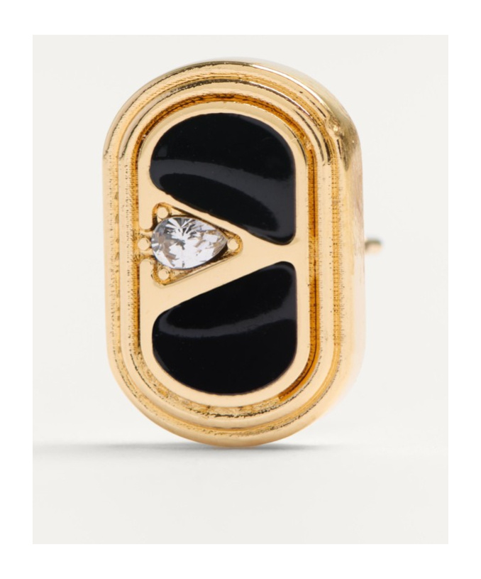 Valentino Ovalette Vlogo Enamelled Stud Earrings In Yellow