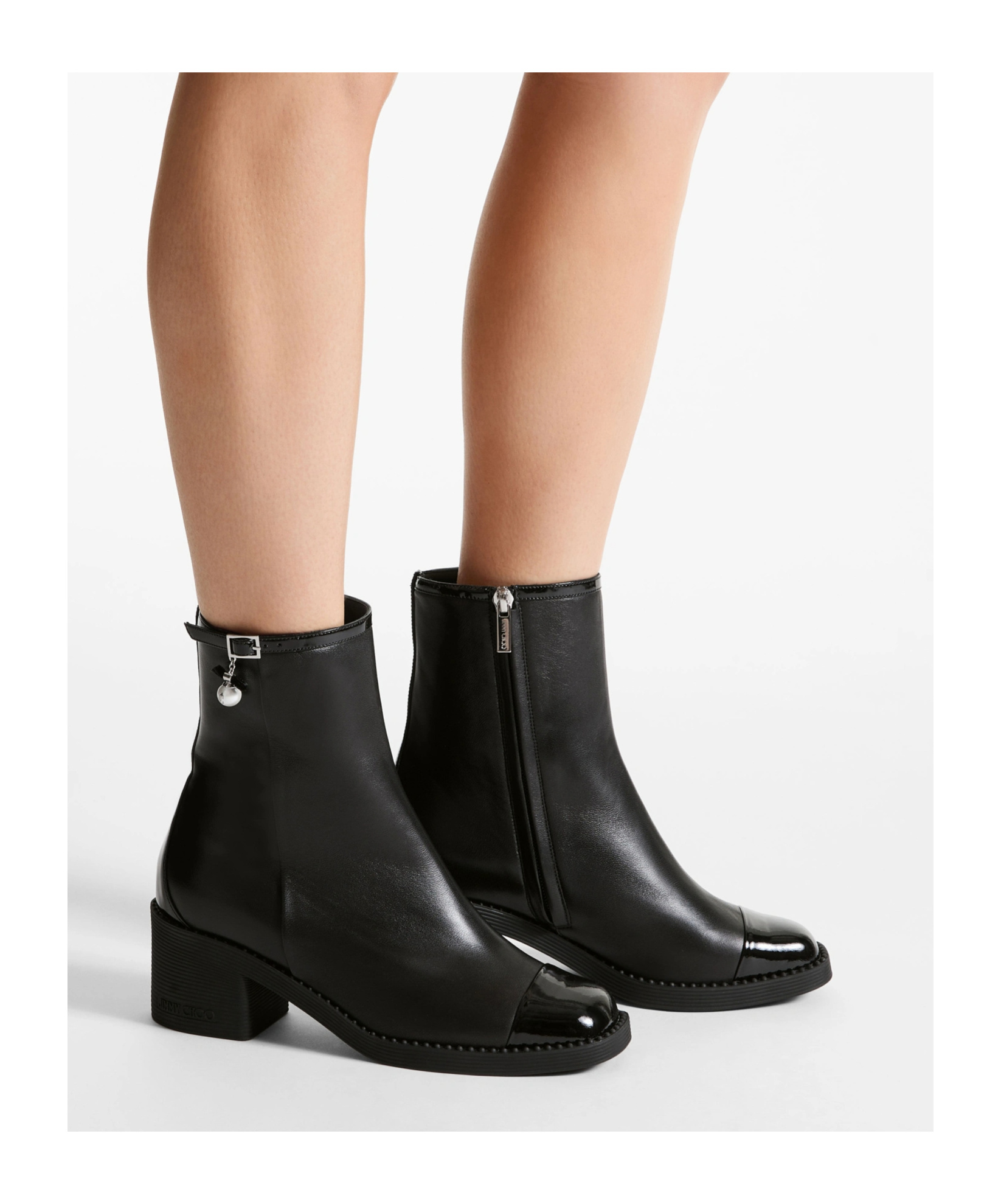 Jimmy Choo Zipper Ankle Boots In Black