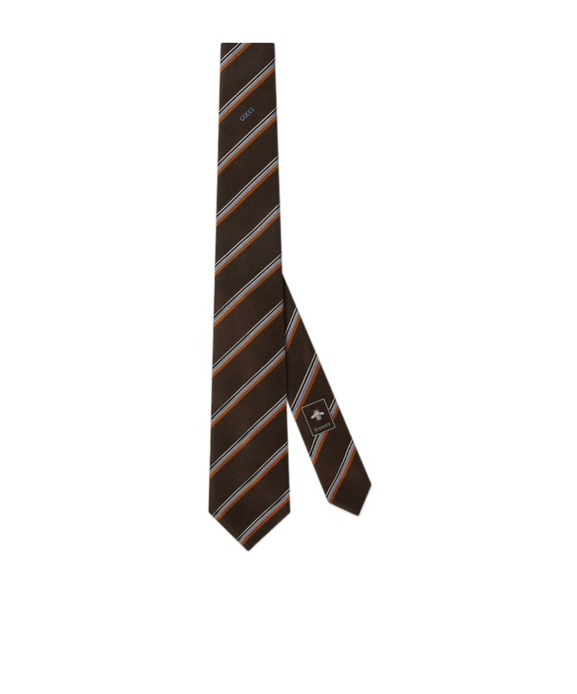 Gucci Stripe-pattern Tie In Multi