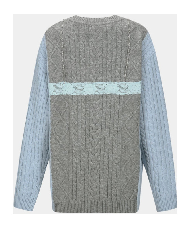 Shop Andersson Bell Long-sleeved Wool Cashmere Sweater In Gray
