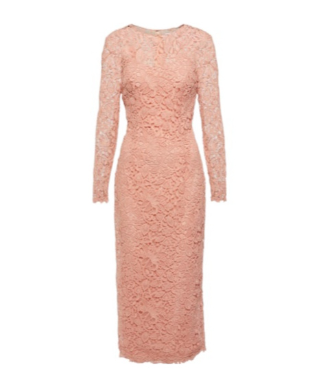 Carolina Herrera Lace Midi Dress In Pink