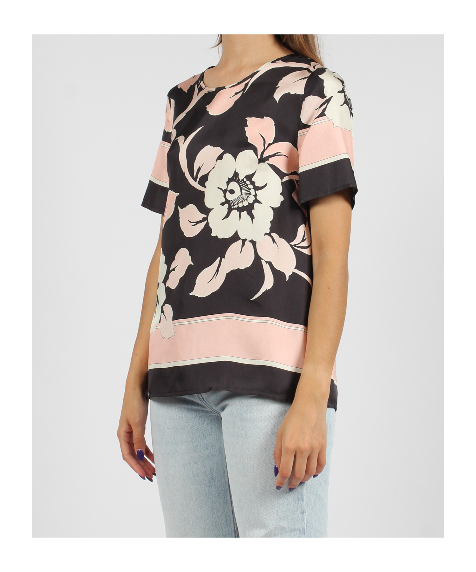 P.A.R.O.S.H FLORAL-PRINT SILK TOP
