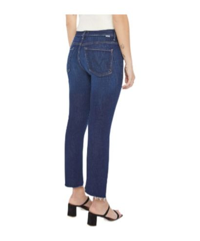 Mother High-waisted Crop Fray Jeans In Off Limits In Blue