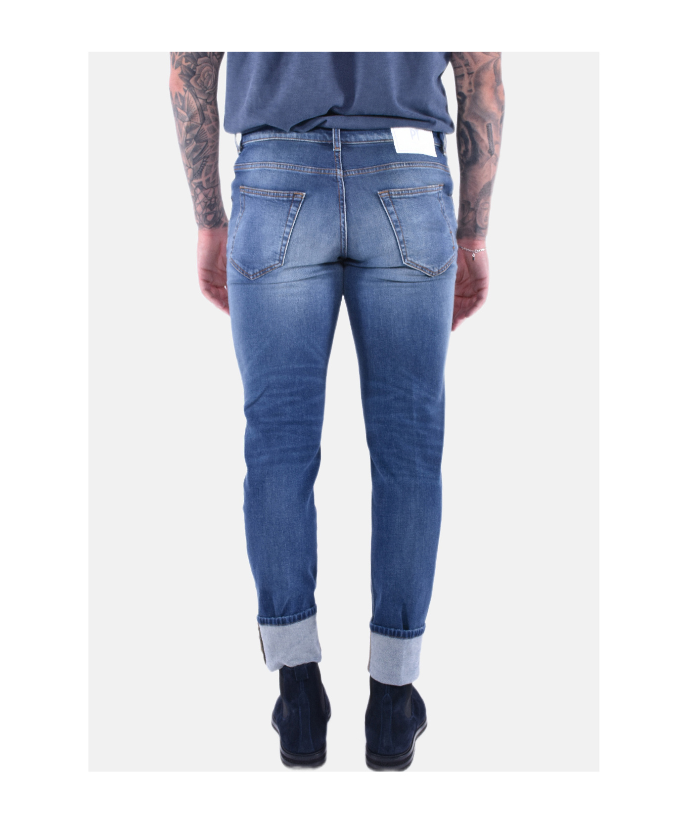 Pt Torino Jeans With Belt Loops In Blue