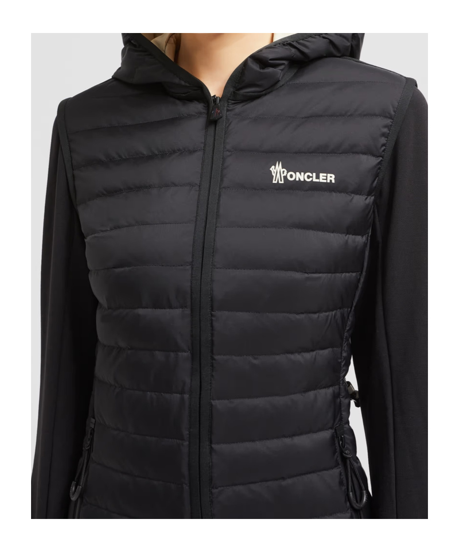 Moncler Long-sleeved Down Jacket In Black