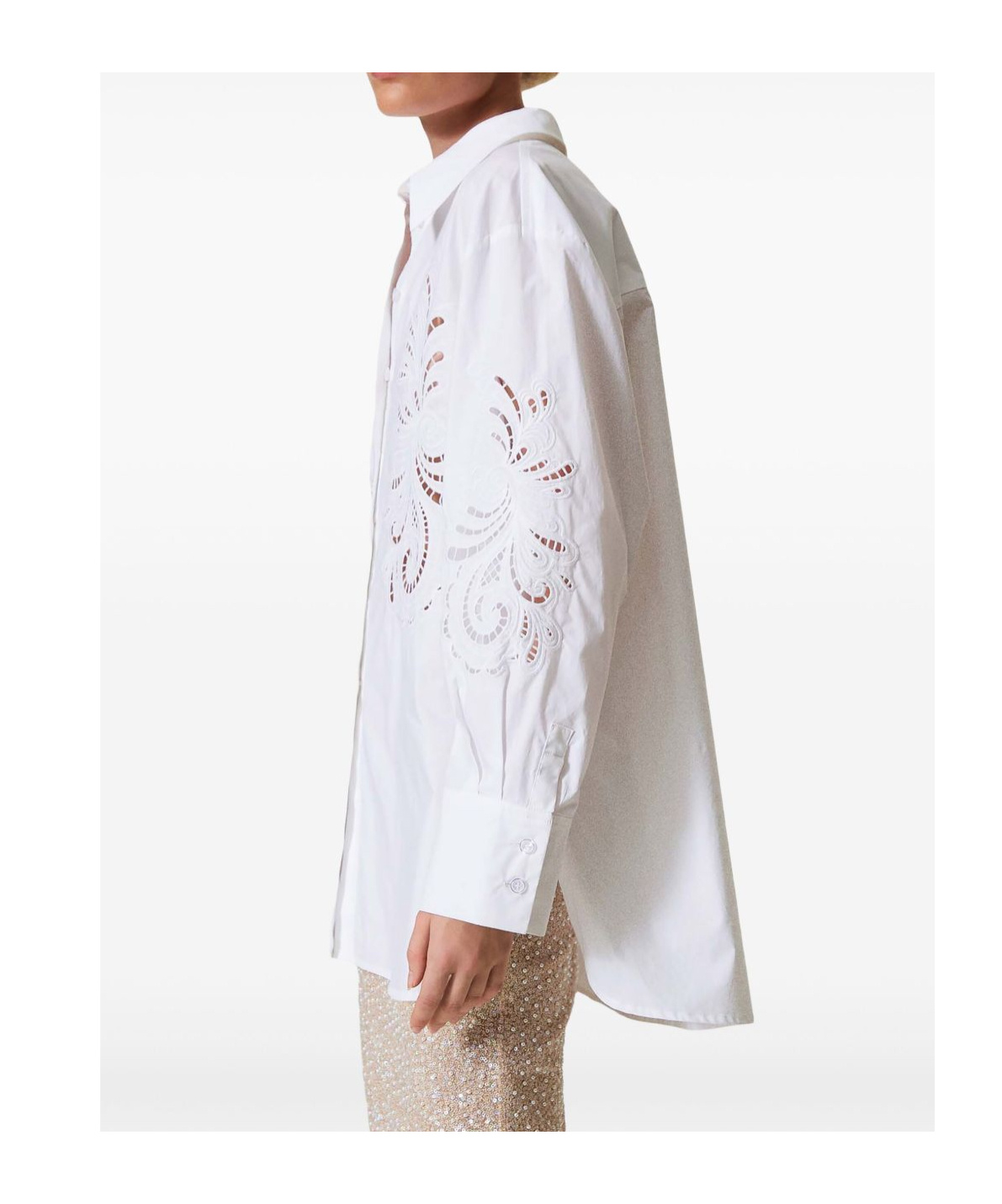 TWINSET EMBROIDERED POPLIN SHIRT