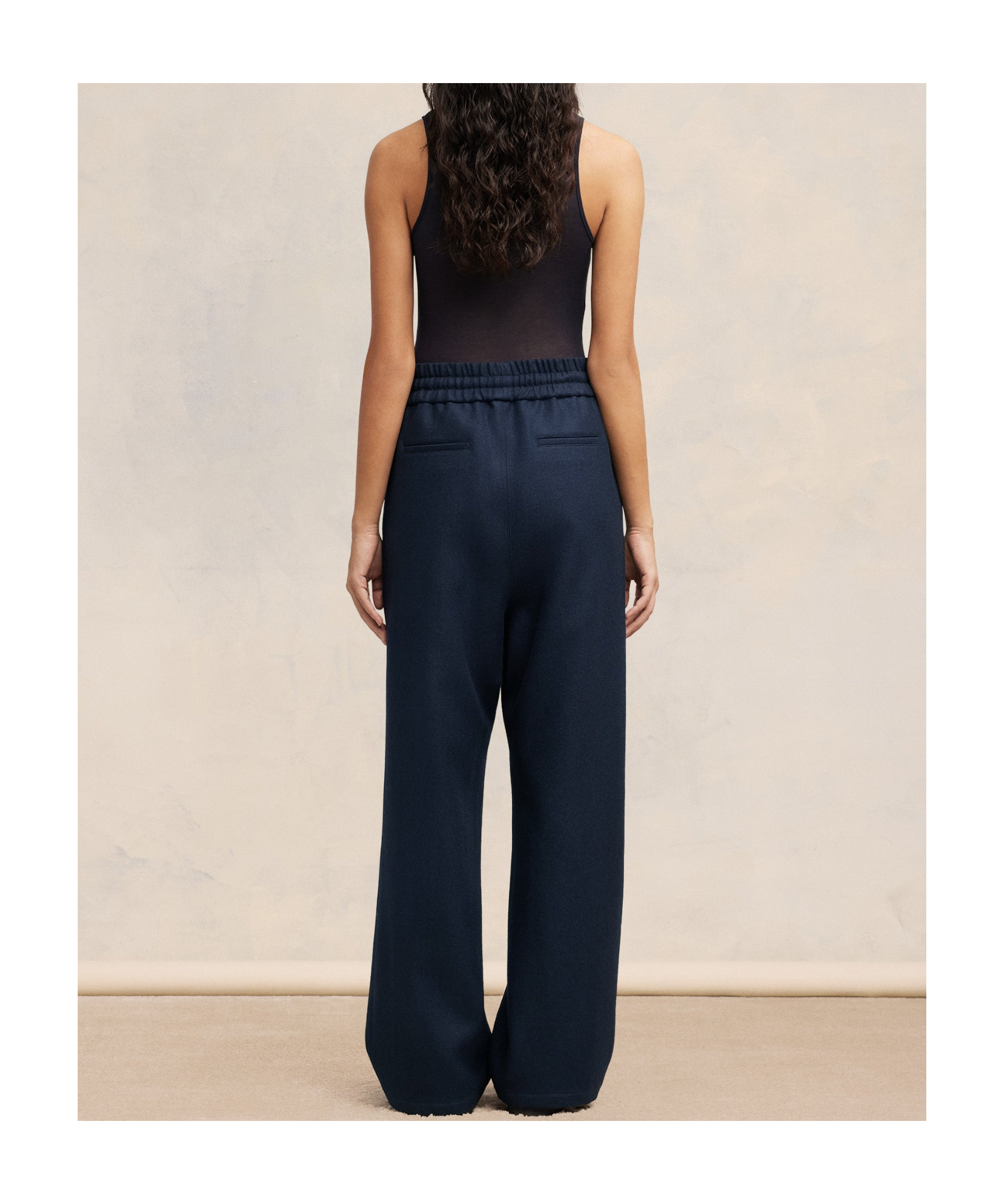 AMI ALEXANDRE MATTIUSSI AMI AMI PARIS WIDE ELASTICATED WAIST TROUSERS