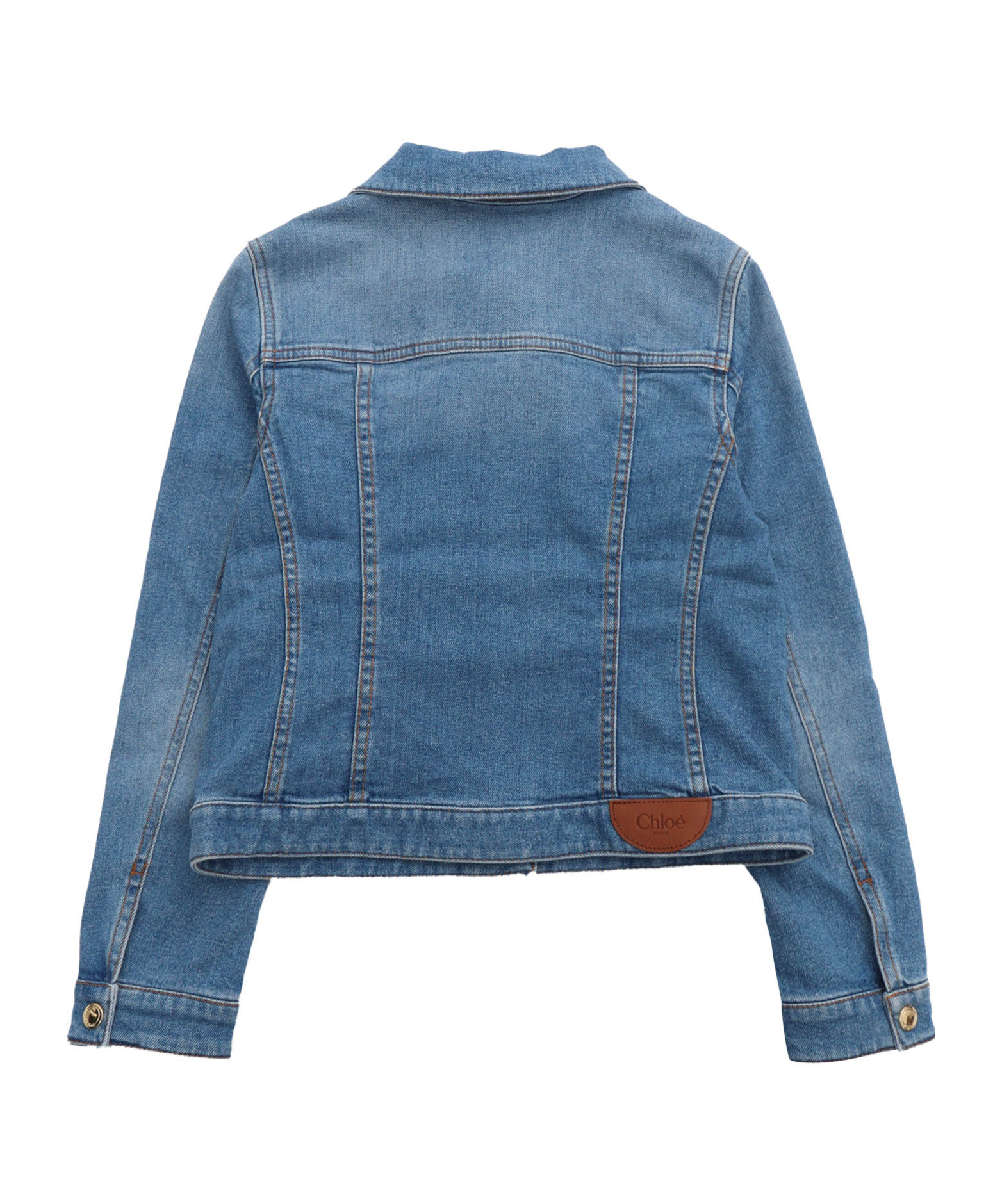 Chloé Long-sleeved Denim Coat In Blue