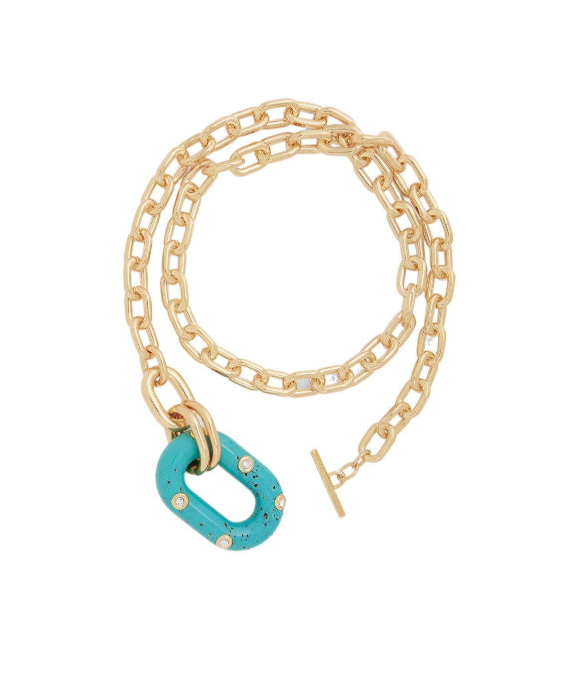 Rabanne Chunky Chain Pendant Necklace In Yellow