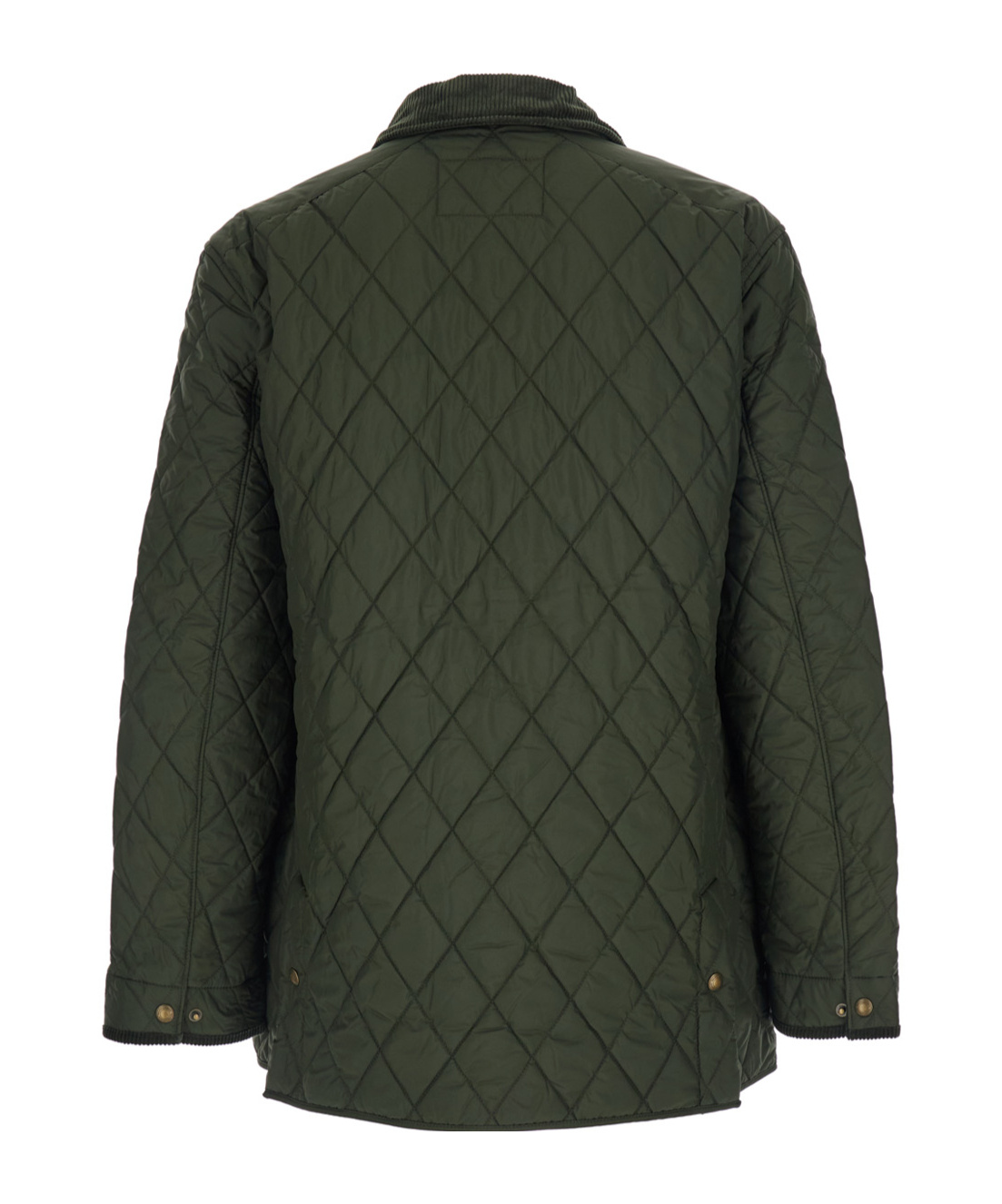 Polo Ralph Lauren Corduroy-collar Quilted Coat In Black