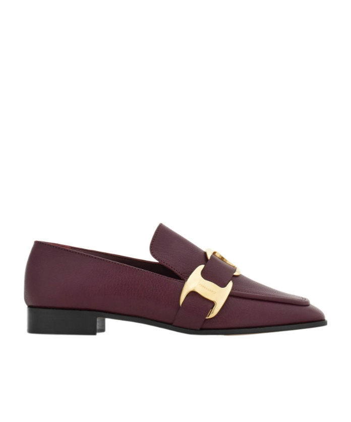 Ferragamo Limania Maxi Vara Leather Loafers In Purple