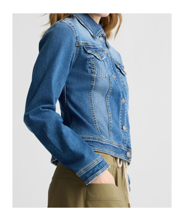 Liu •jo Long-sleeved Denim Coat In Blue