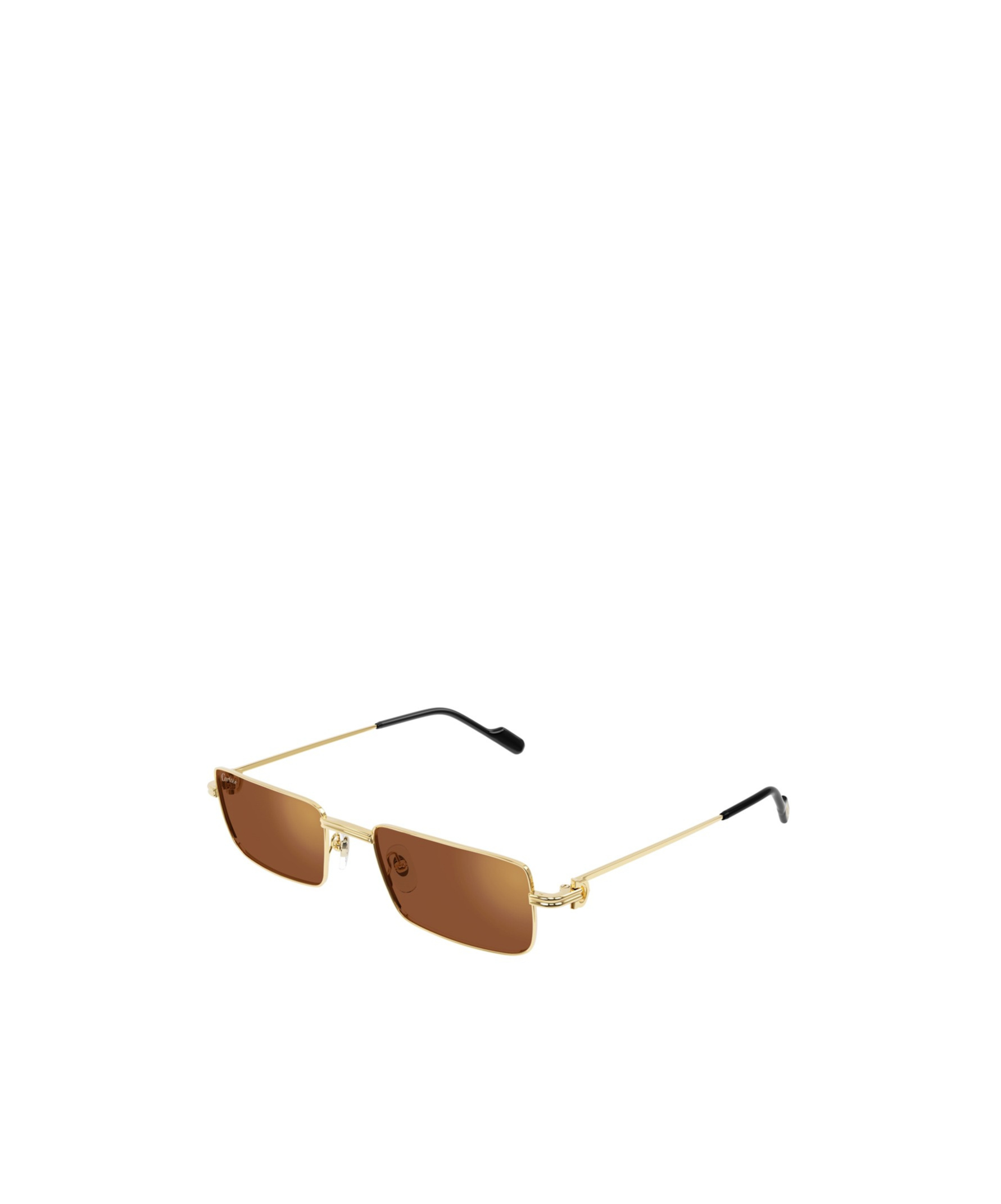Cartier Rectangular Frame Sunglasses In Brown