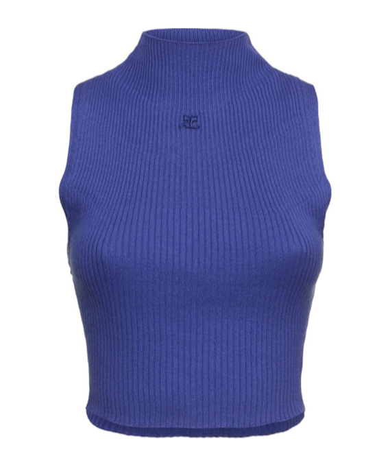 Courrèges Ribbed Cropped Top