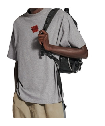 Balenciaga Short Sleeves Cotton Tee In Gray