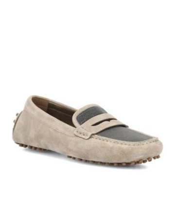 Brunello Cucinelli Round-head Flat Shoes In Nude