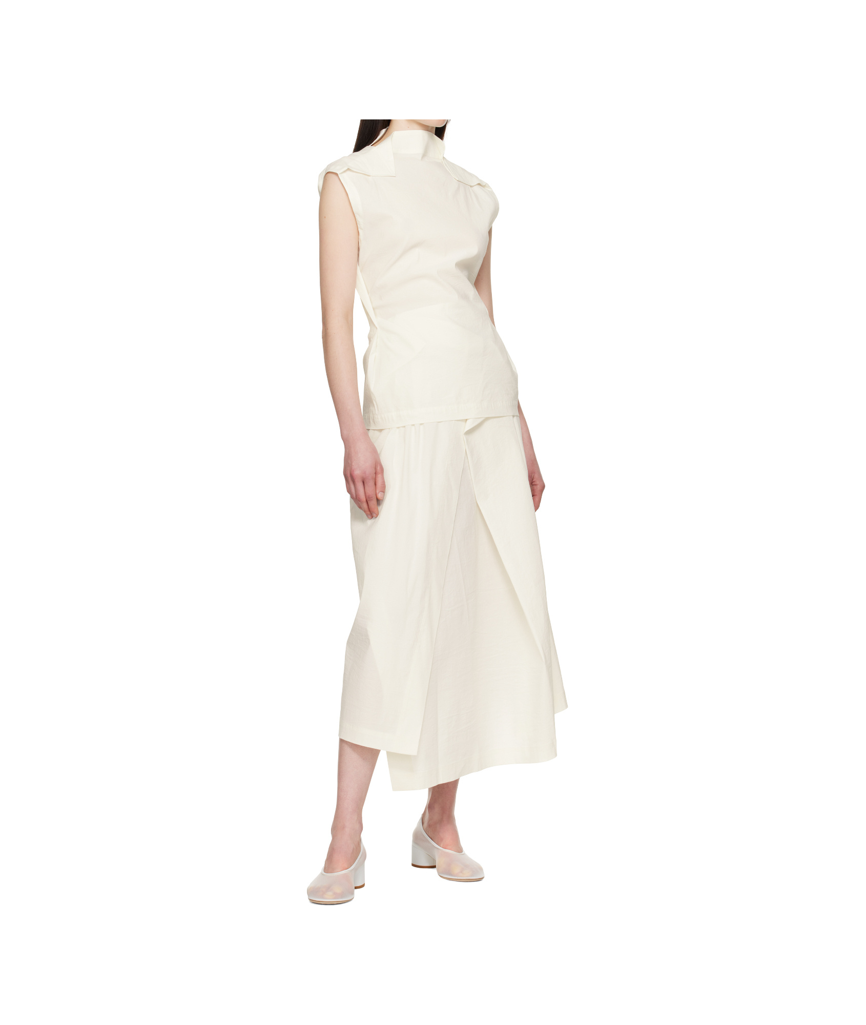 Issey Miyake Off-white Ample Top In White